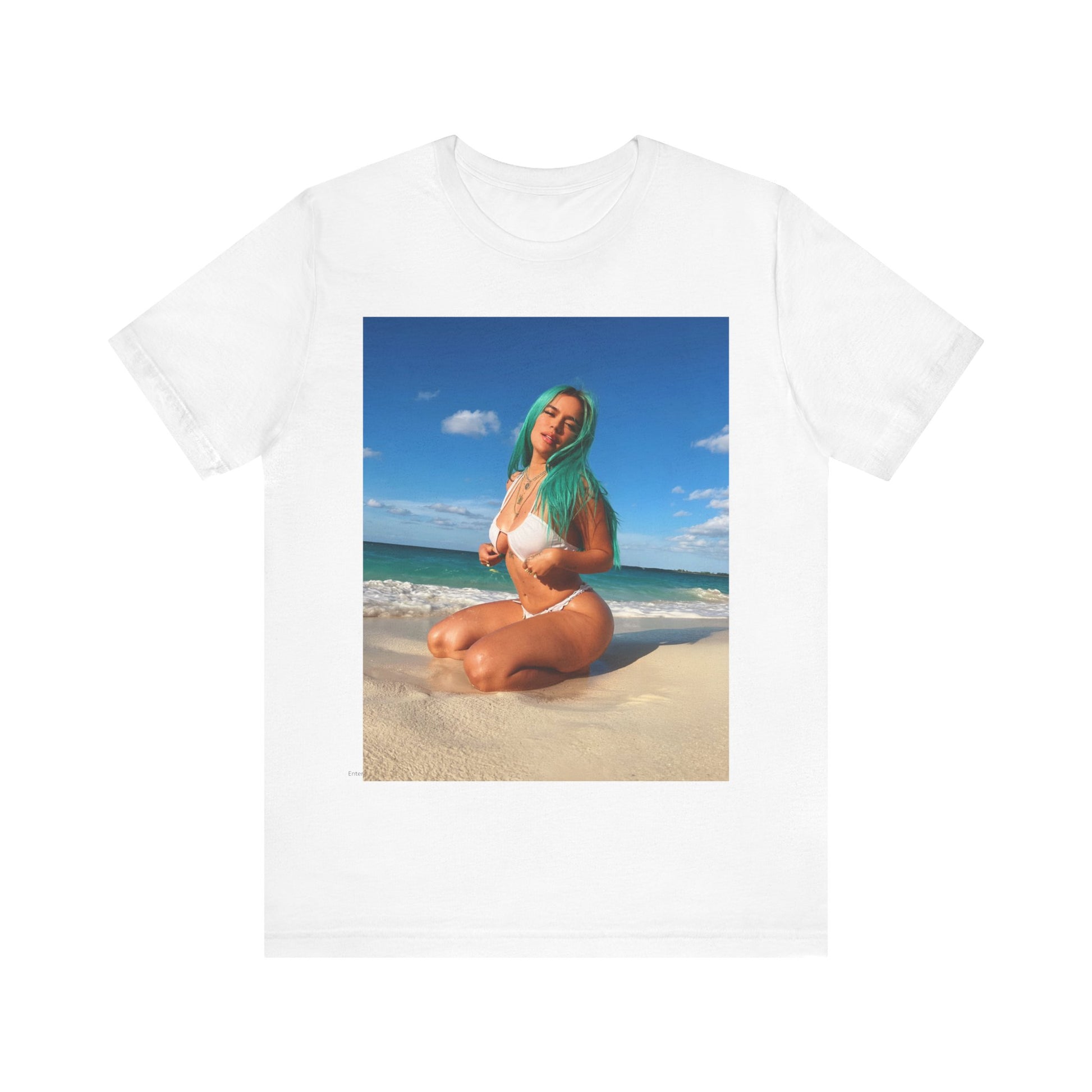 A black graphic t-shirt featuring a graphic related to Karol G's 'Mañana Sera Bonito' album era.