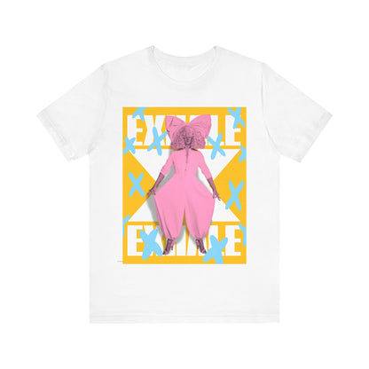A black graphic t-shirt featuring a graphic related to Sia's 'Exhale' theme or lyrics.