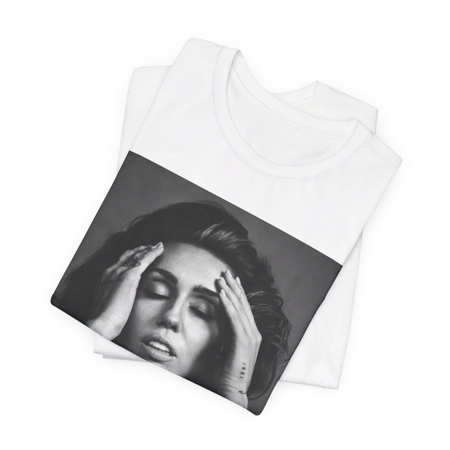 A black graphic t-shirt featuring a retro graphic related to Miley Cyrus' 'Bangerz' album era.