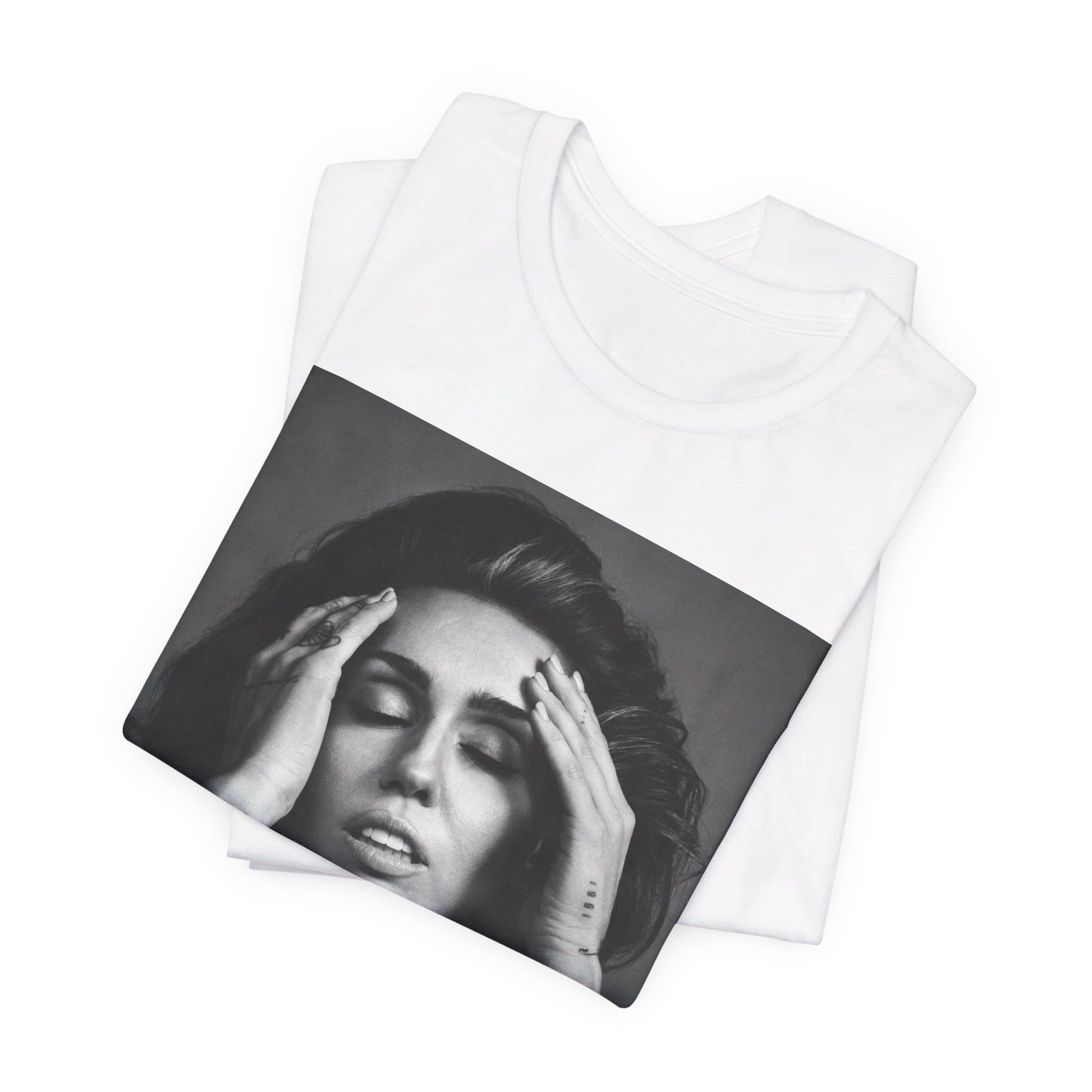 A black graphic t-shirt featuring a retro graphic related to Miley Cyrus' 'Bangerz' album era.