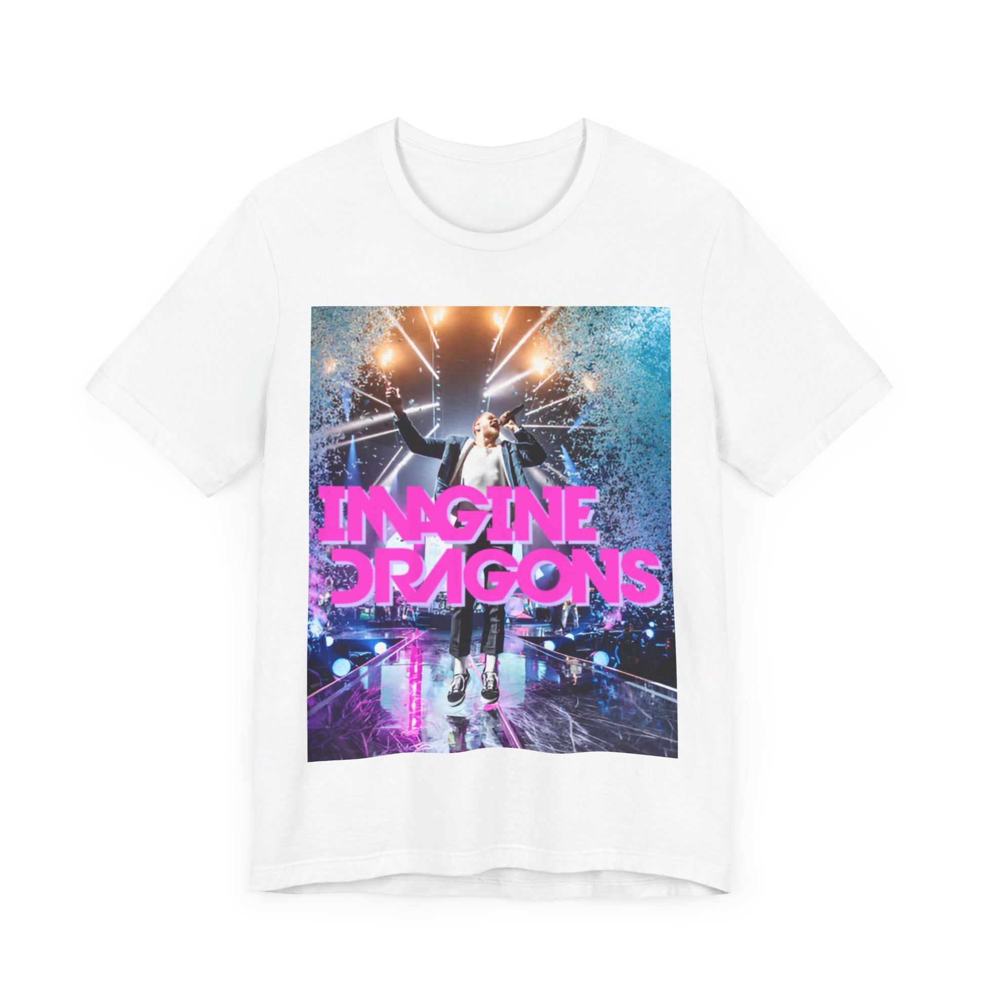 A black graphic t-shirt featuring a tour concert graphic of Imagine Dragons.