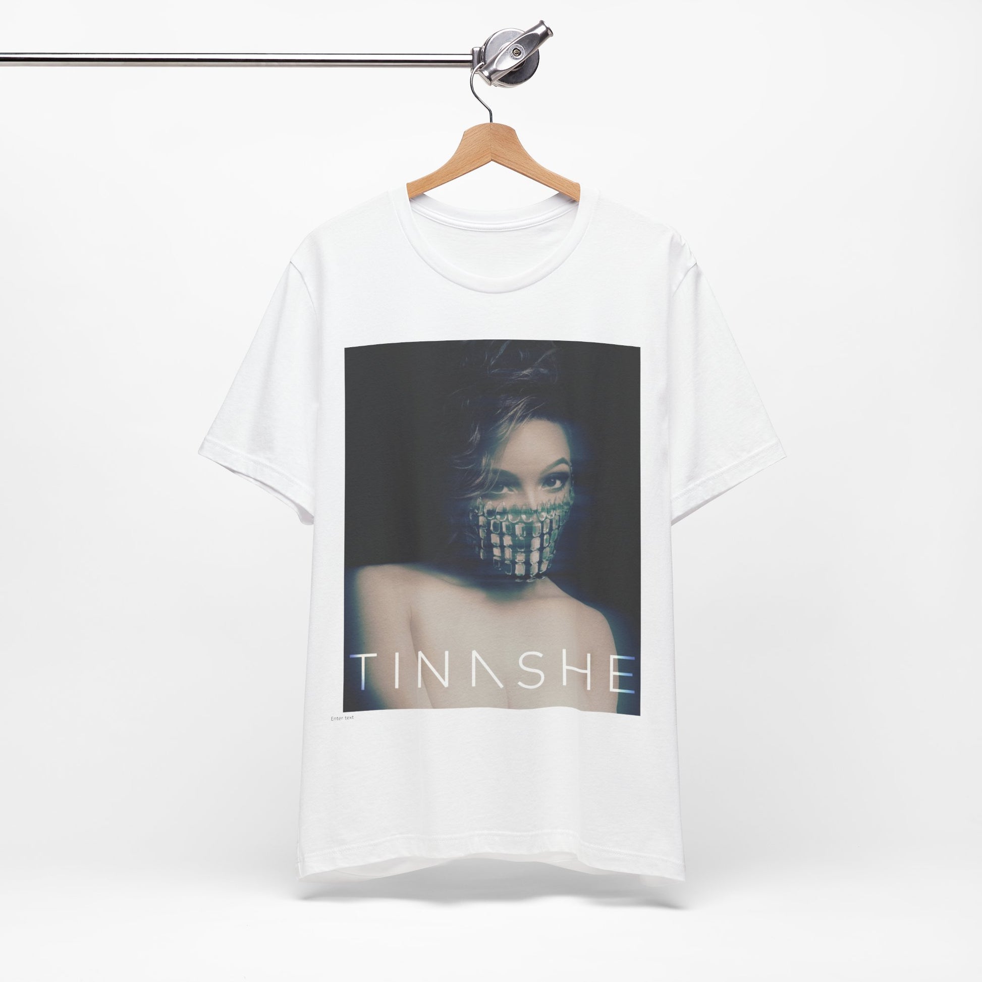 A black graphic t-shirt featuring the album cover art for Tinashe's 'Aquarius'.