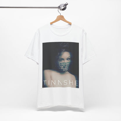 A black graphic t-shirt featuring the album cover art for Tinashe's 'Aquarius'.