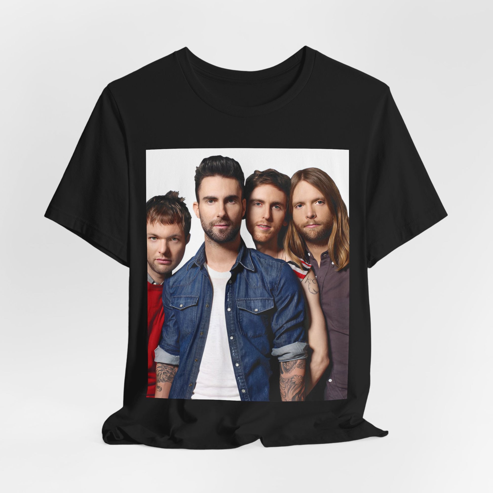 A graphic t-shirt inspired by the relaxed, soulful Maroon 5 song "Sunday Morning."