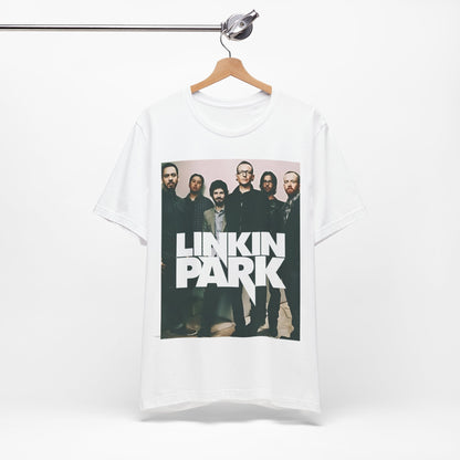 A black graphic t-shirt featuring a graphic related to Linkin Park's 'Numb' song or era.