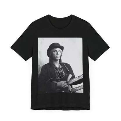 A black graphic t-shirt featuring a graphic related to Tom Petty's 'Wildflowers' album era.
