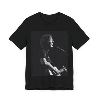 A black graphic t-shirt featuring a graphic related to Ed Sheeran's stadium tour.