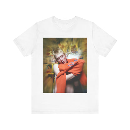 A black graphic t-shirt featuring a rock aesthetic graphic of Radiohead.