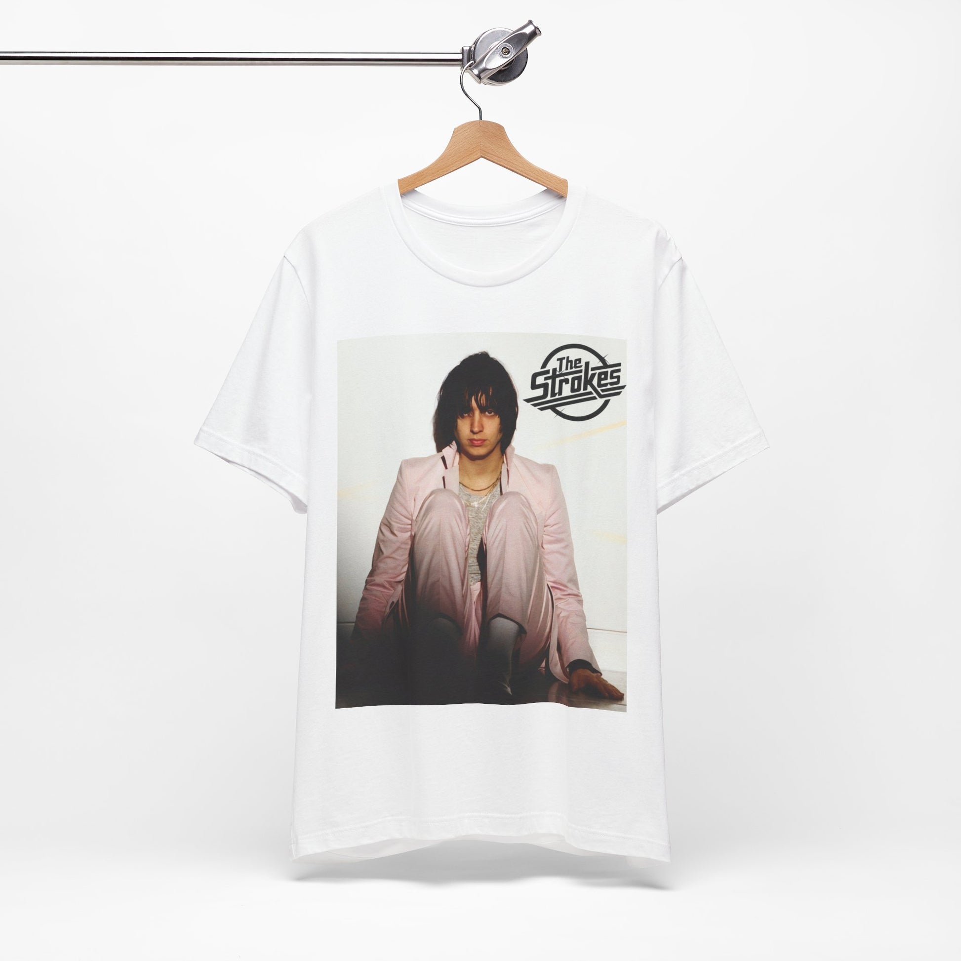 A black graphic t-shirt featuring a graphic of The Strokes with cool New York City vibes.