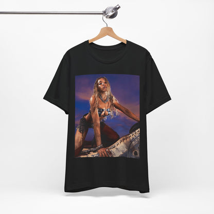 A black graphic t-shirt featuring a vintage graphic related to Tinashe's 'Nasty' era.