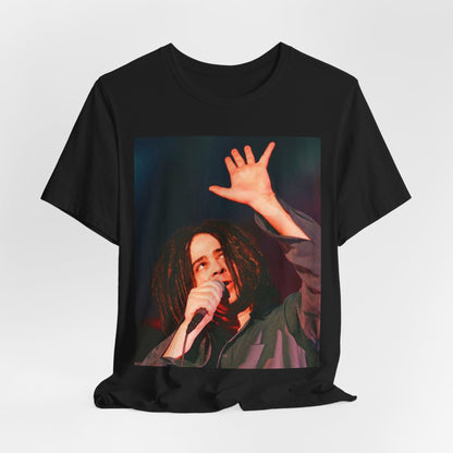 A black graphic t-shirt featuring a vintage 90s alt rock graphic of Counting Crows.