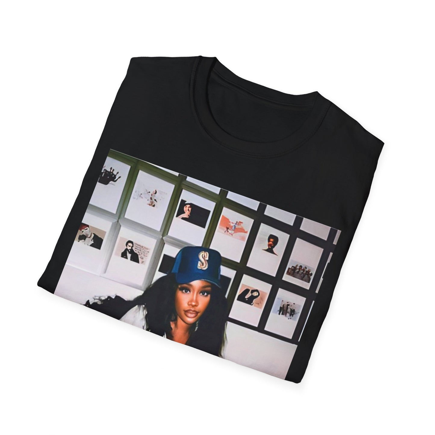 A black graphic t-shirt featuring a graphic related to SZA's 'Ctrl' album era.