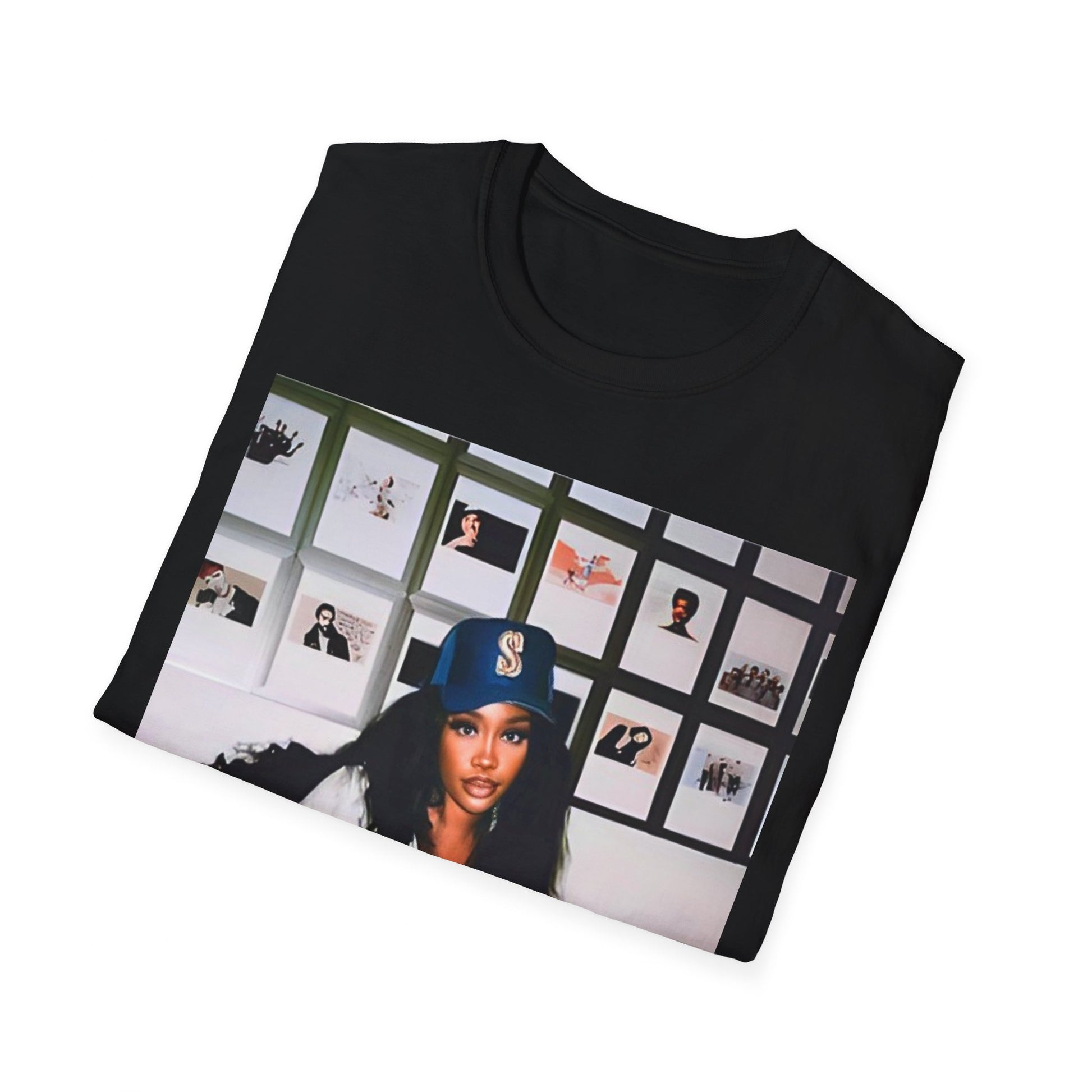 A black graphic t-shirt featuring a graphic related to SZA's 'Ctrl' album era.