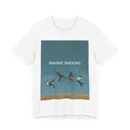A black graphic t-shirt featuring an artistic or aesthetic graphic of Imagine Dragons.