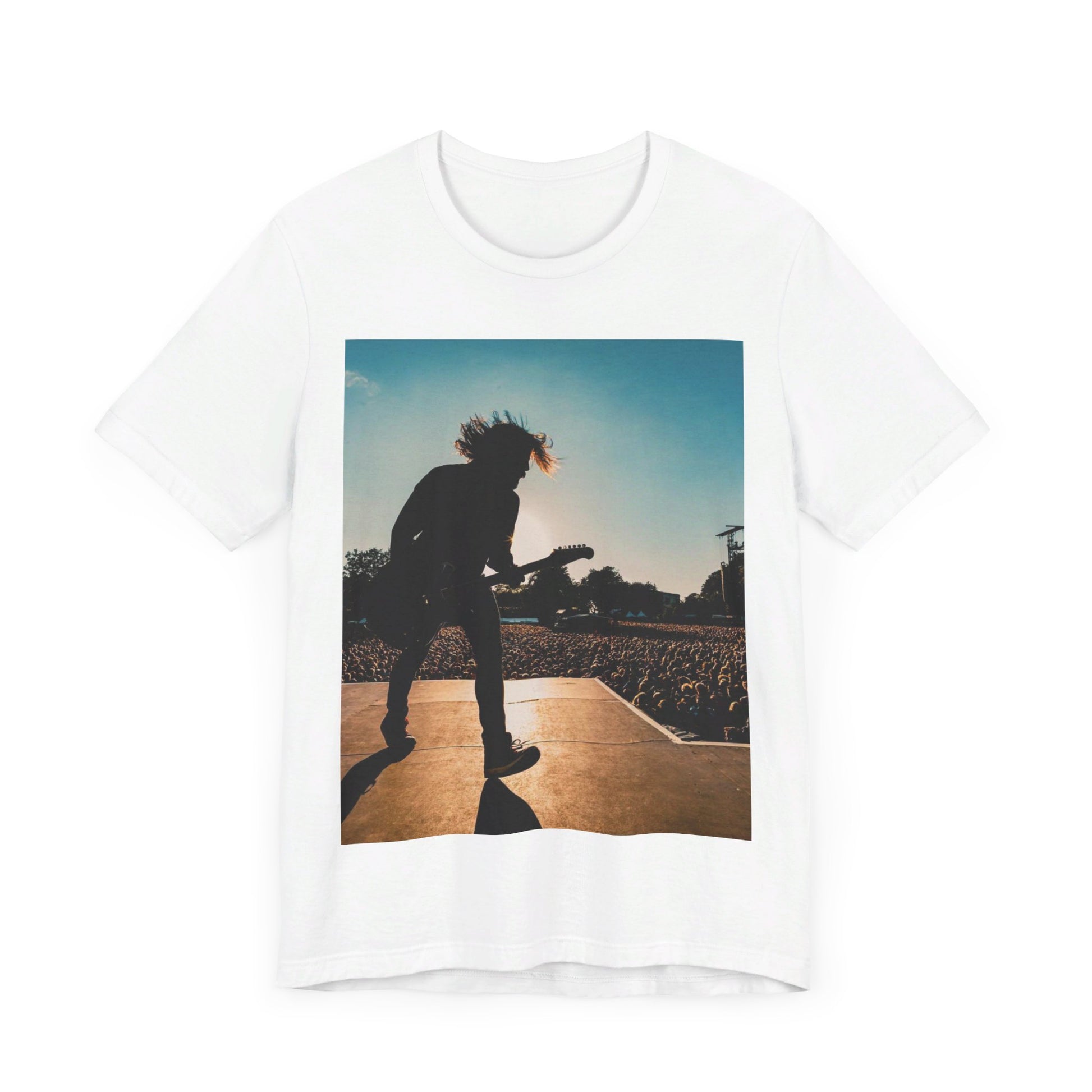 A black graphic t-shirt featuring a tour concert graphic of Foo Fighters.
