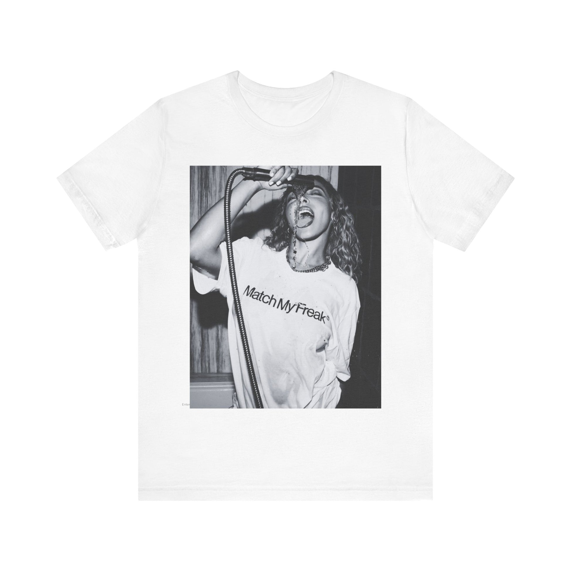 A black graphic t-shirt featuring a black and white graphic related to Tinashe's 'Nasty' era.