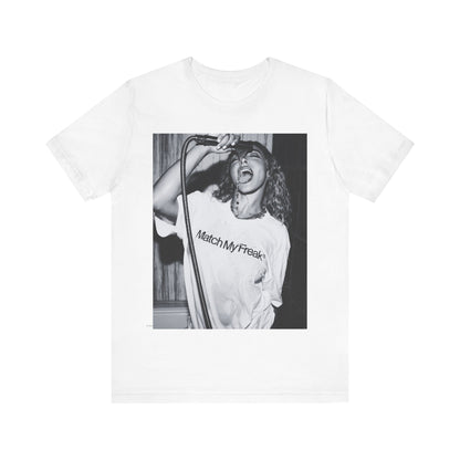 A black graphic t-shirt featuring a black and white graphic related to Tinashe's 'Nasty' era.