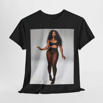A black graphic t-shirt featuring a graphic related to SZA's 'Good Days' song or era.