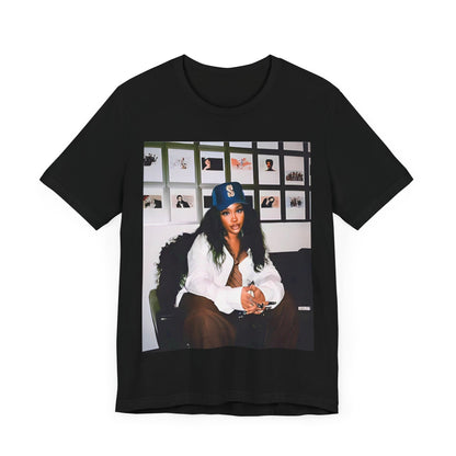 A black graphic t-shirt featuring a graphic related to SZA's 'Ctrl' album era.