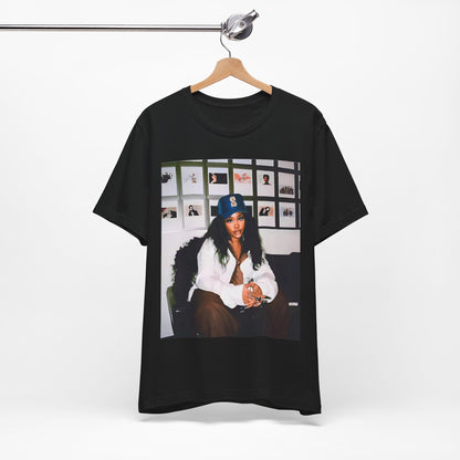 A black graphic t-shirt featuring a graphic related to SZA's 'Ctrl' album era.